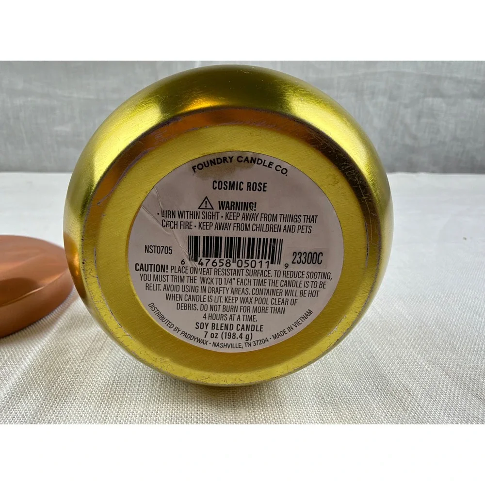 NEW Foundry Candle Cosmic Rose Soy 7oz Tin Copper Lid Paddywax Holiday XMAS Gift